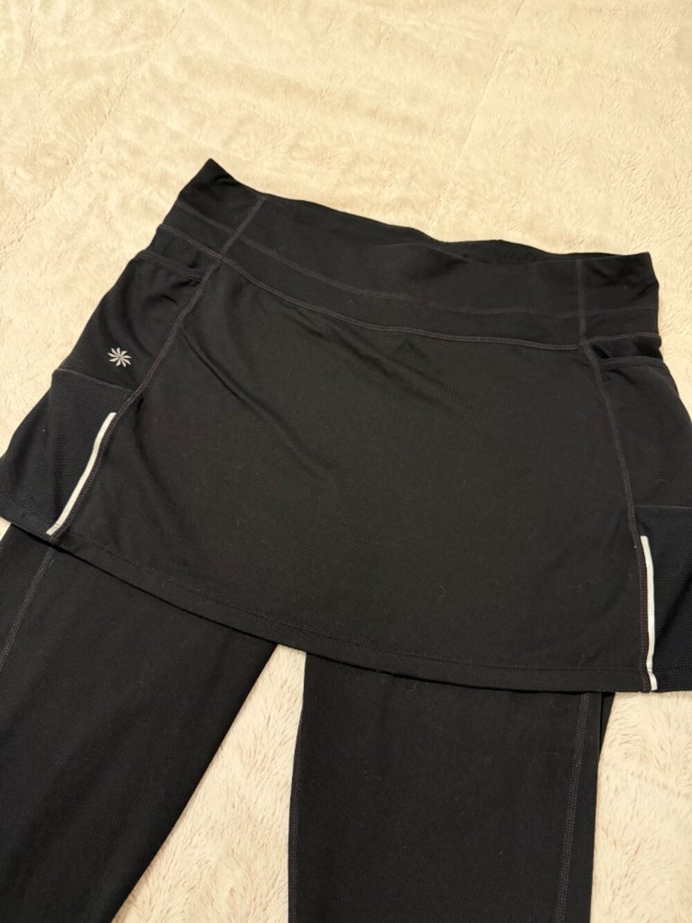 Athleta Women' Size Large ( L ) Black Active Leggings w/ Attached Skirt